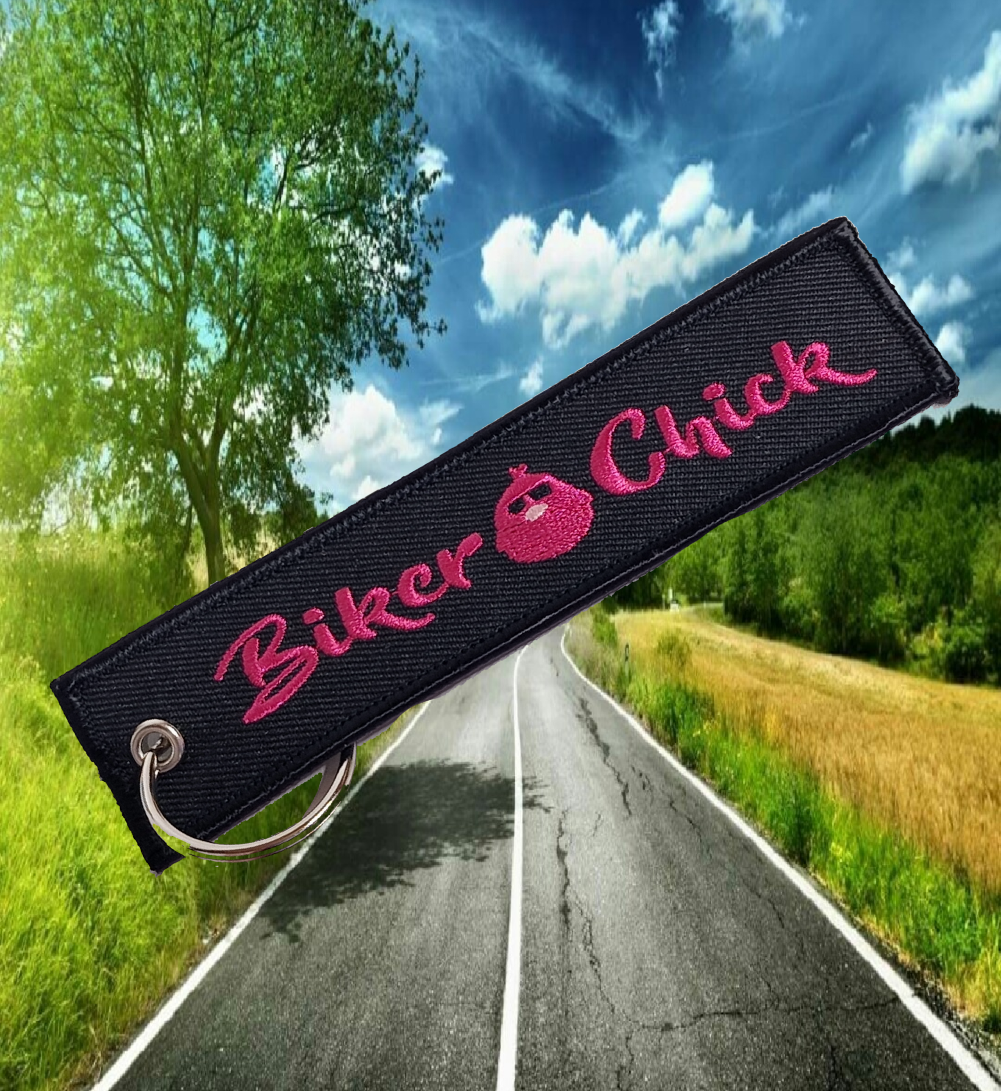 female riders, lady biker, biker chick, girl keyring, biker, motorbike, motorcycle keyring, Biker Chick – Keyring