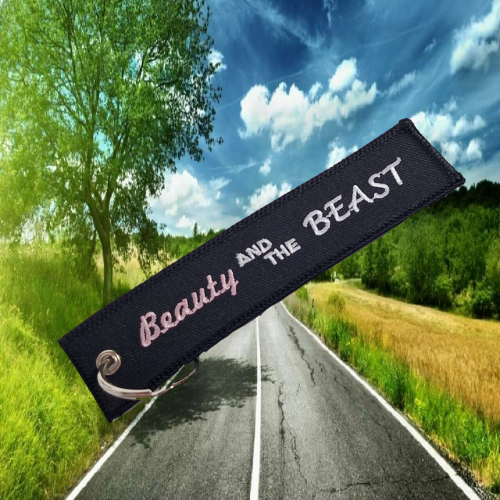 female riders, lady biker, biker chick, girl keyring, biker, motorbike, motorcycle keyring, Beauty and the Beast – Keyring