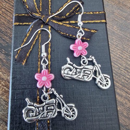 Handmade Motorbike Earrings/ biker earrings/ biker babe/ motorcycle earrings/ motorbike/ stocking filler/novelty/funny//Birthday present.