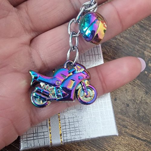 Motorbike sport multicolour keyring