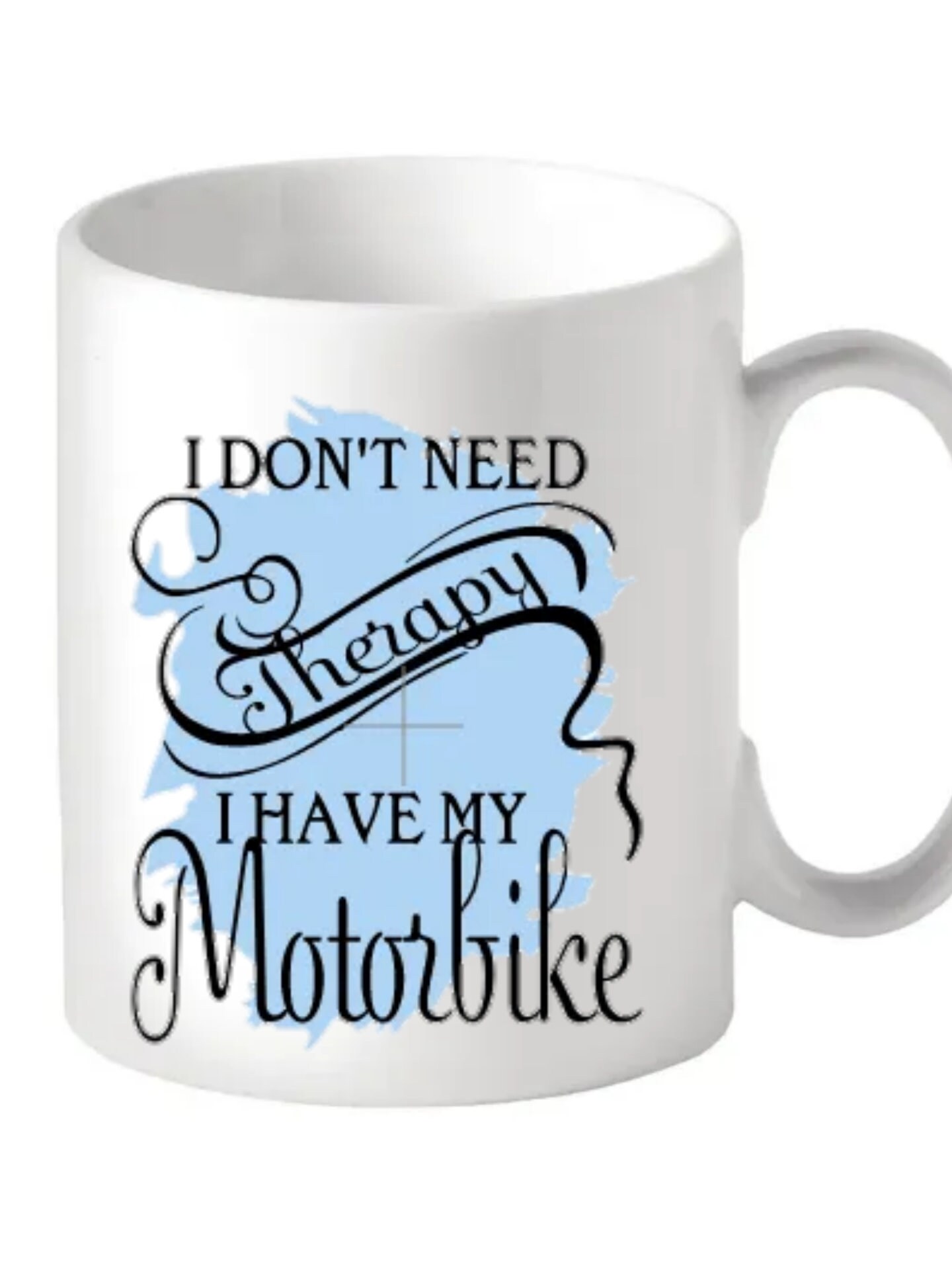 female riders, lady biker, biker chick, girl keyring, biker, motorbike, motorcycle keyring, mug, biker, Don’t Need Therapy, I Have My Motorbike – Mug, blue