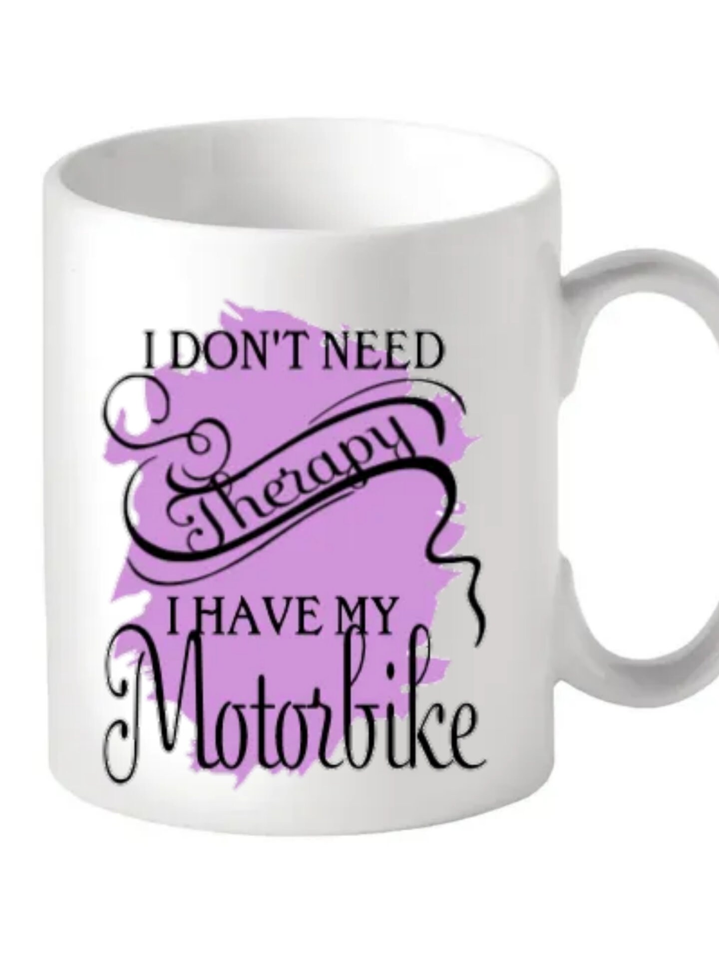 female riders, lady biker, biker chick, girl keyring, biker, motorbike, motorcycle keyring, mug, biker, Don’t Need Therapy, I Have My Motorbike – Mug, purple