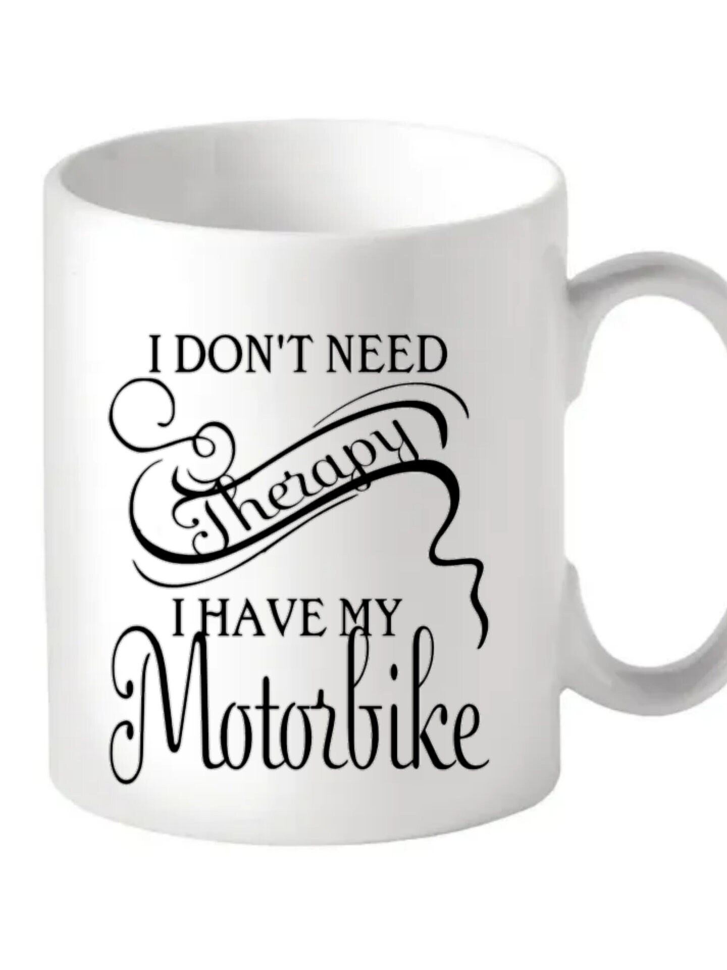 female riders, lady biker, biker chick, girl keyring, biker, motorbike, motorcycle keyring, mug, biker, Don’t Need Therapy, I Have My Motorbike – Mug, black