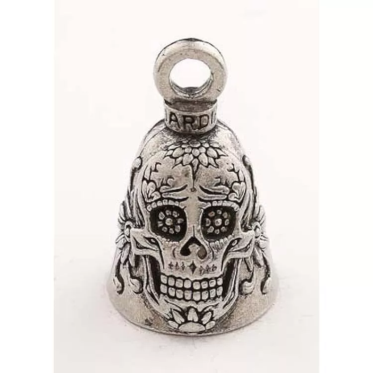 Guardian bell, gremling bell, motorbike bell, motorcycle bell sugar skull