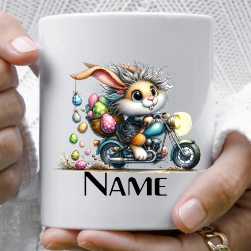 Happy Bunny Motorbike Easter eggs - Mug