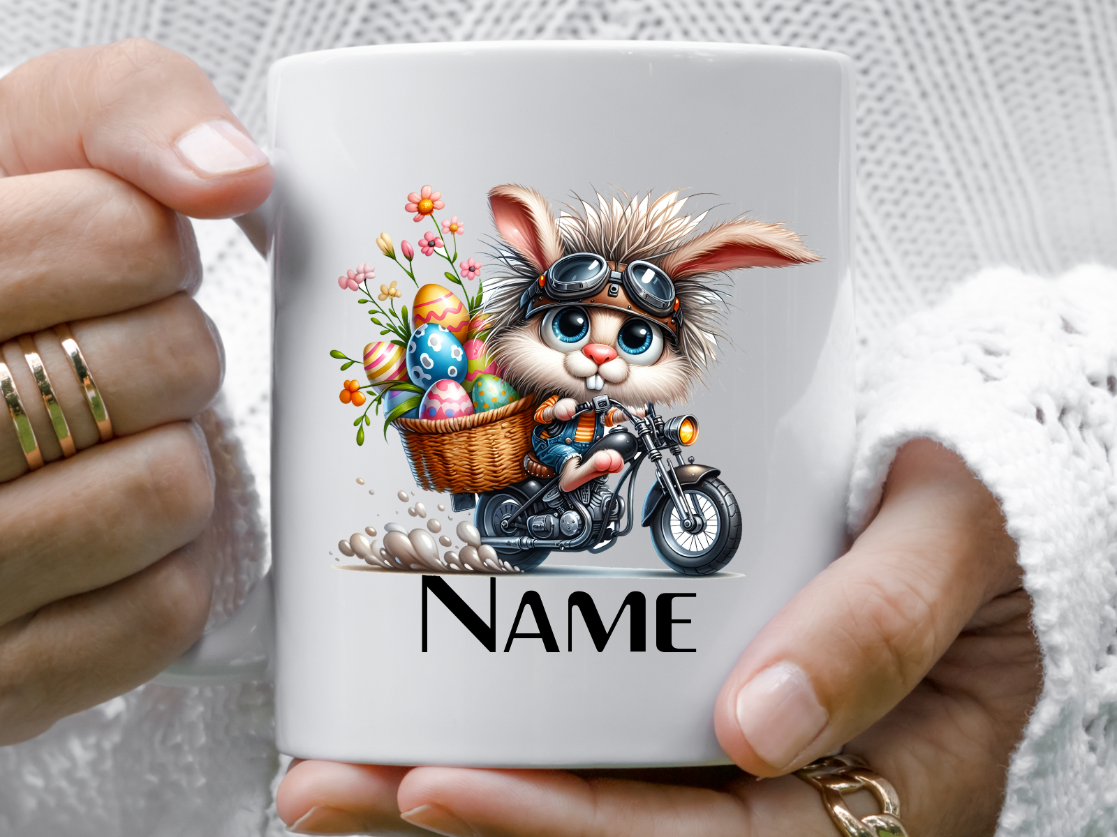 Bunny motorbike easter - Mug, easter mug, gift for biker