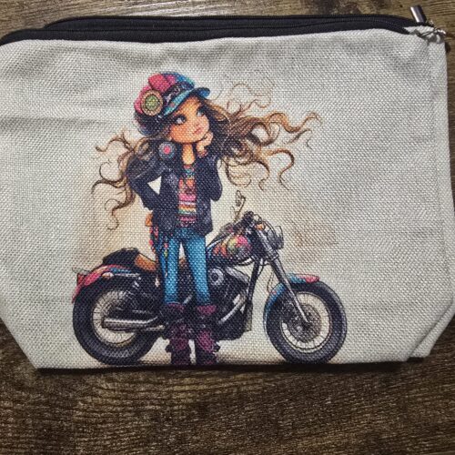 Just a Girl Who Loves Motorcycles Cosmetic Travel Bag