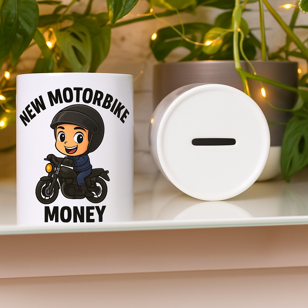 Biker Money box, motorbiek gifts, motorcycle gifs, thebikerchick.com 1