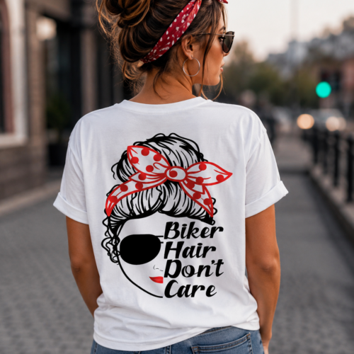 Biker Hair Don't Care T-Shirt