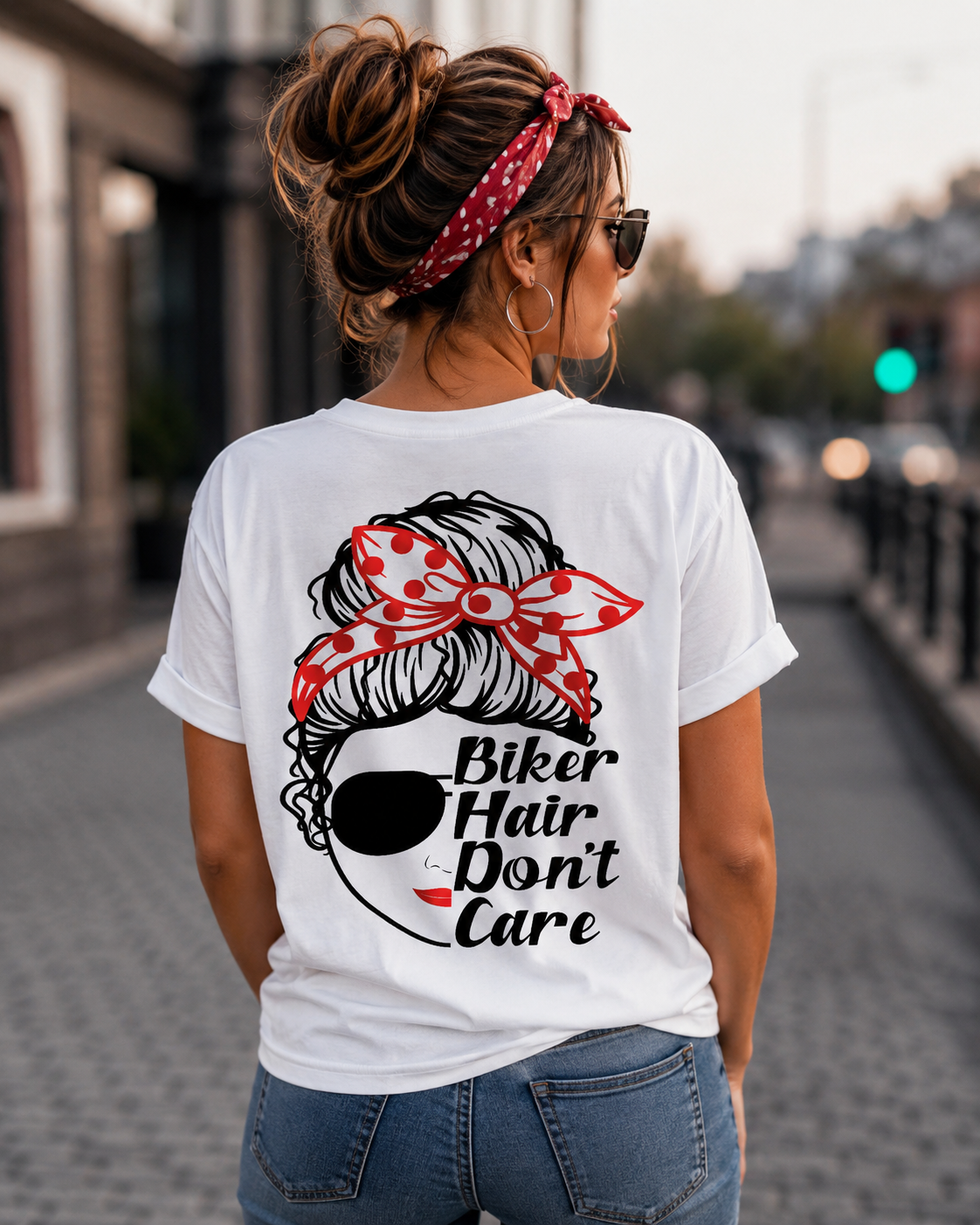 Biker Hair Don't Care T-Shirt