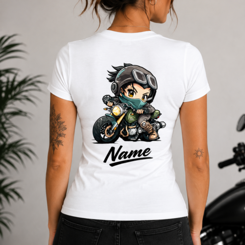 Cheeky classic adventure personalised tshirt for motorbikers