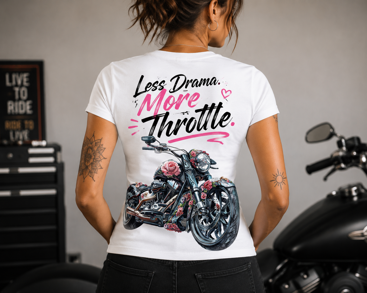 less drama more throttle tshirt