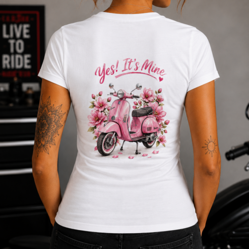 vespa pink flowers yes its mine tshit