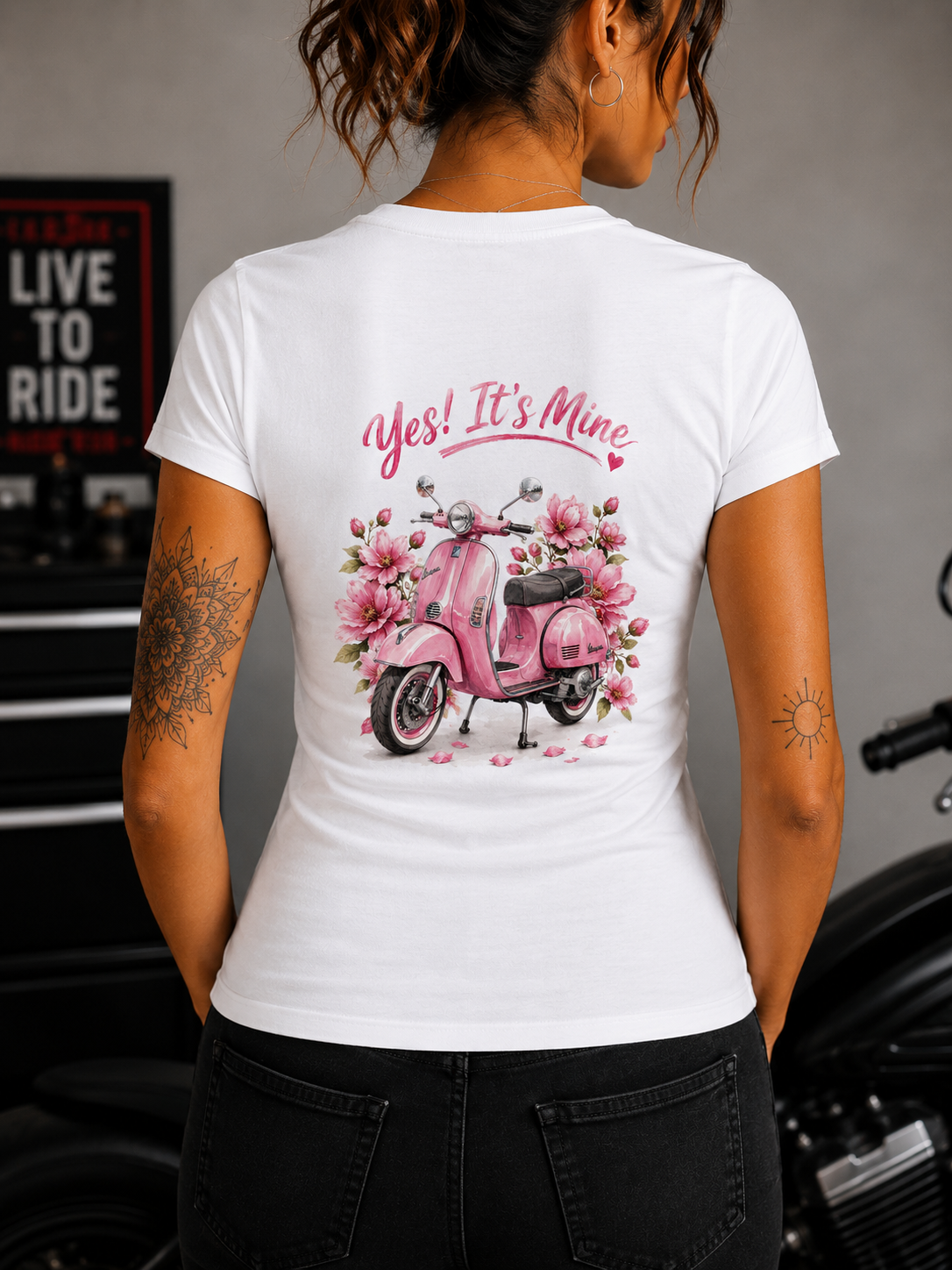 vespa pink flowers yes its mine tshit