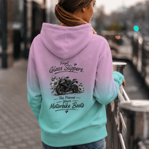 Sport Bike Forget Glass Slippers,This Princess Wears Motorbike Boots Hoodie
