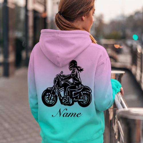 Classic Female Biker Personalized Hoodie
