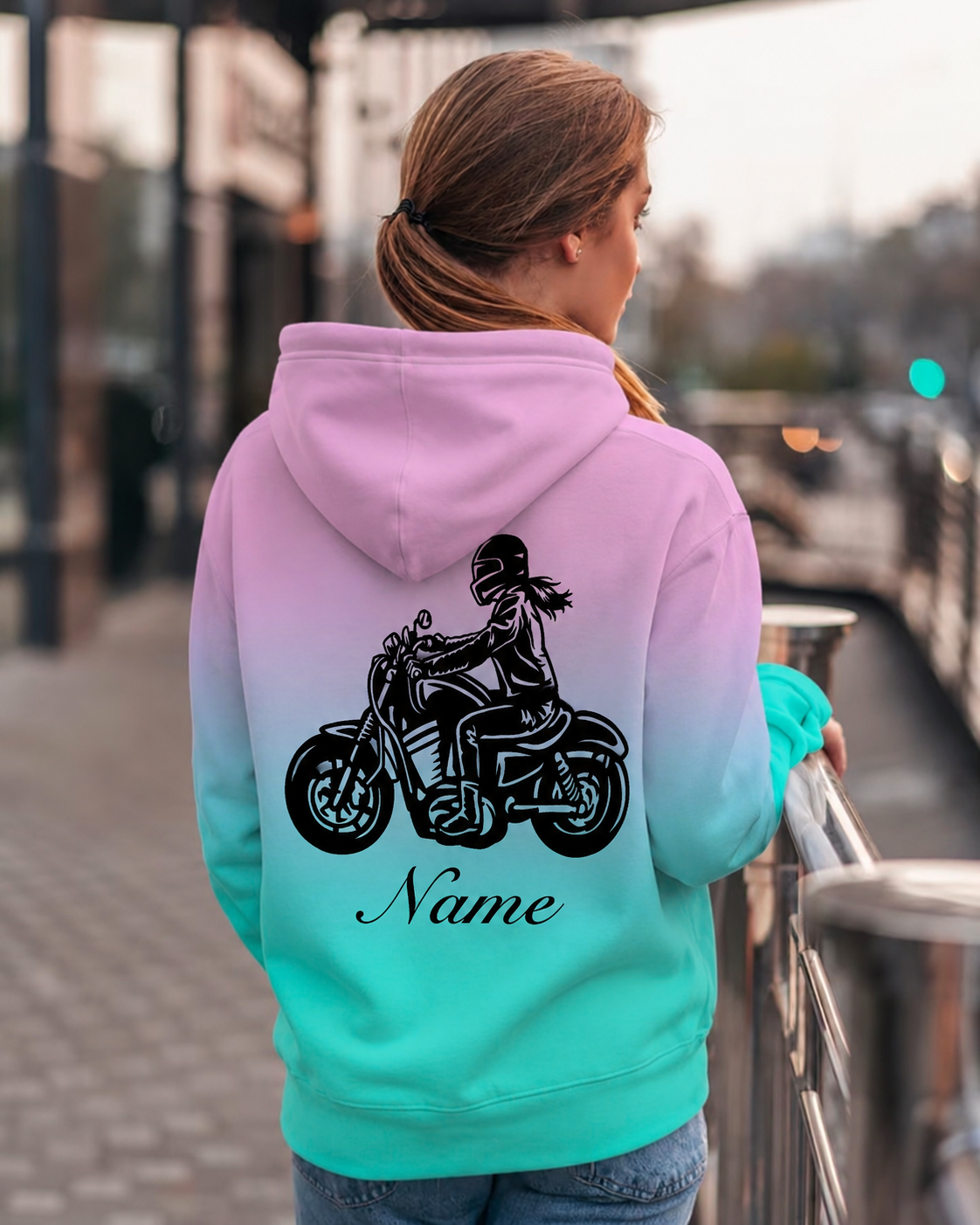 Classic Female Biker Personalized Hoodie