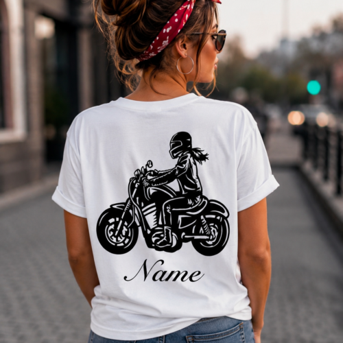 Classic Female Biker Personalized T-Shirt